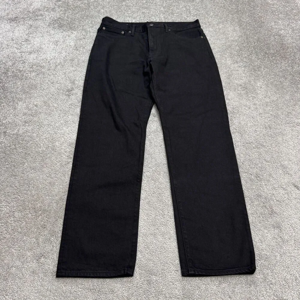 J.Crew Classic Straight Leg Denim Jeans Mens 31x30 Black Cotton Casual Stretch